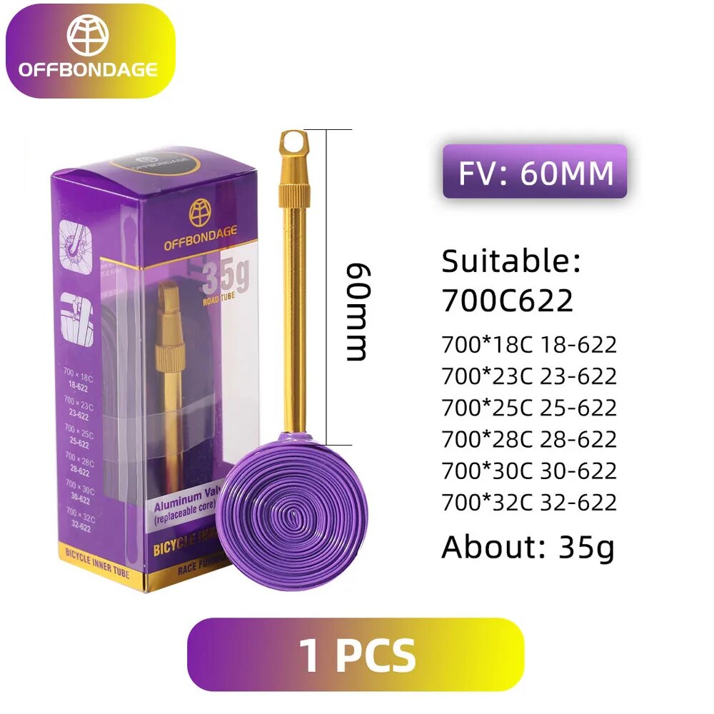 Inner Tube 700C - OffBONDAGE-bicicleta ultraleve tubo interno, válvula de