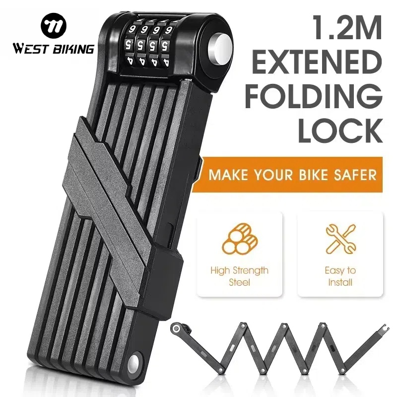 U Lock Heavy Duty - West Biking-Bicicleta Folding Cadeia Lock, Fechadura