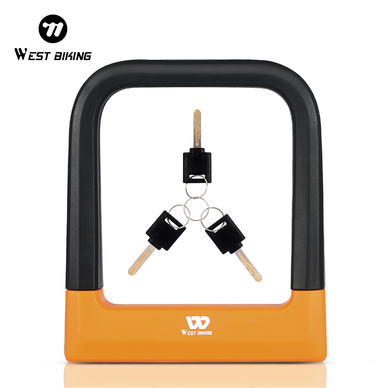 U Lock Heavy Duty - West Biking-Bicicleta U Bloqueio com 3