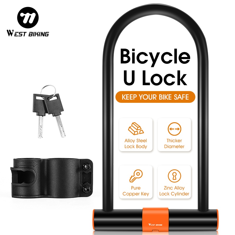 U Lock Heavy Duty - Cadeado de Bicicleta WEST BIKING com