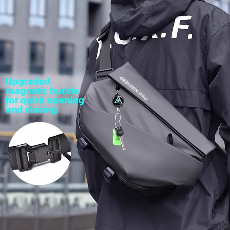 Cycling Commute Bag - Bolsa transversal masculina com fivela magnética,