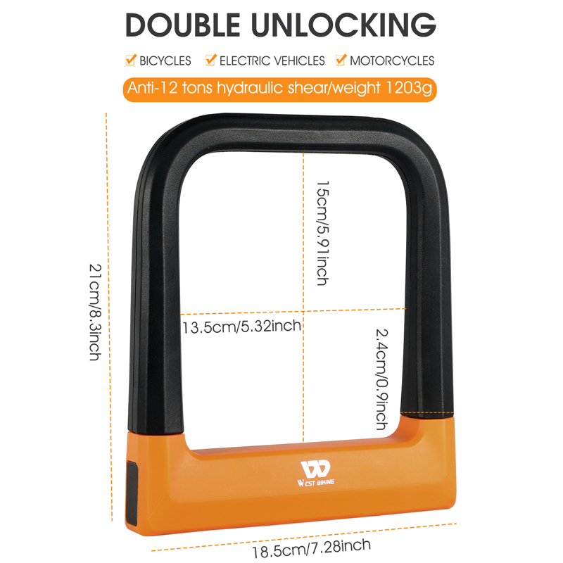 West Biking-Bicicleta U Bloque - U Lock Heavy Duty avaliação e preço